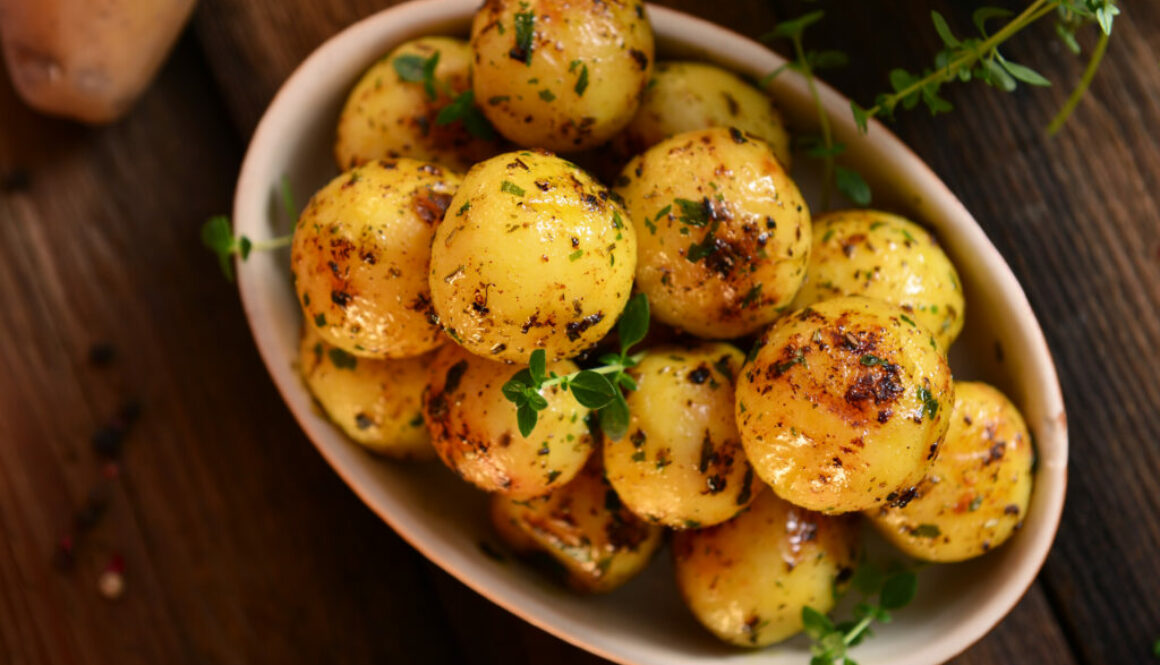 Roasted young potatoes