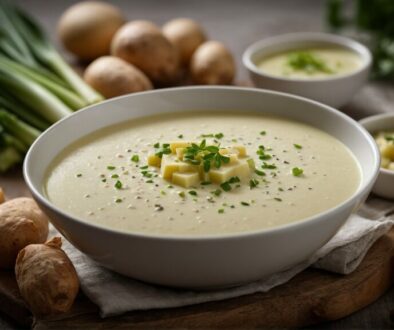 Vichyssoise - Cold leek and potato soup.